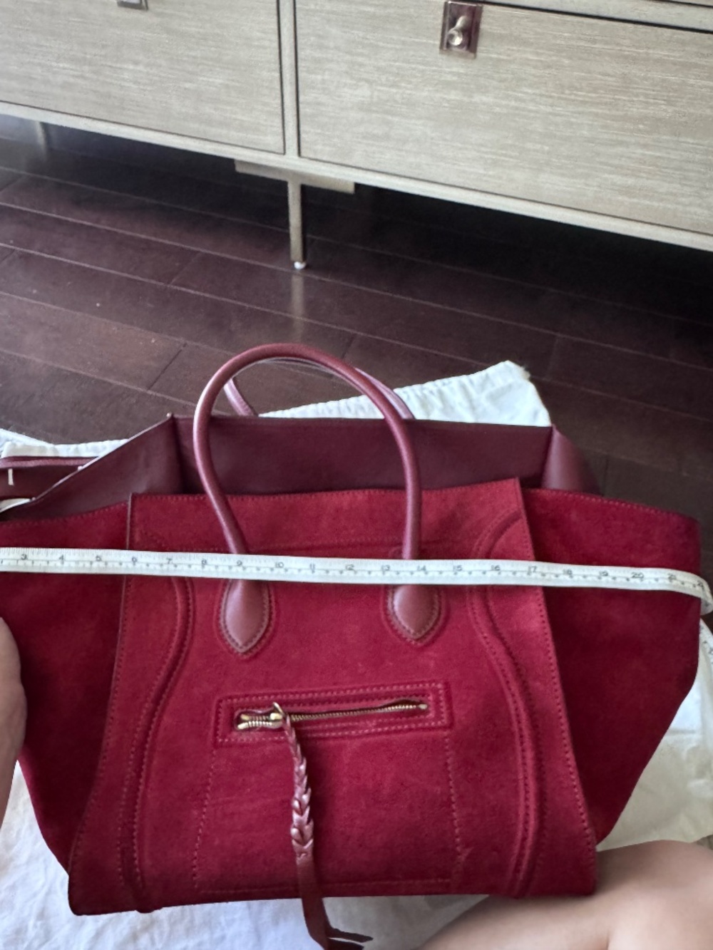 Céline Phantom Luggage Tote – Burgundy Suede – Authentic (HEWI Verified) - Picture 15 of 16